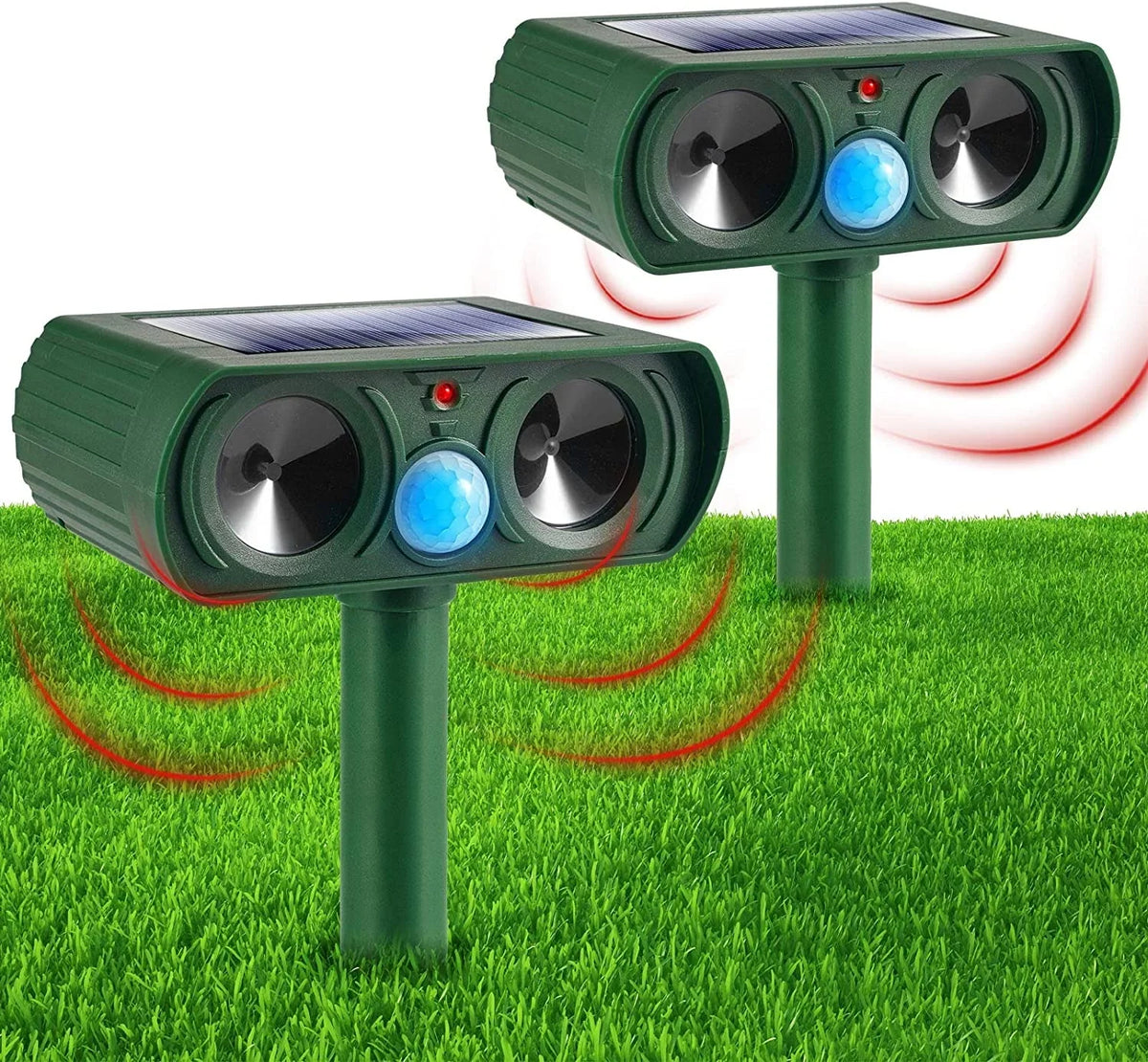 Animal Outdoor Ultrasonic Away Mouse Keep PIR Dog Cat Sensor Repellent Repeller Repeller Fox Deer Waterproof Lights Raccoon Animal with Pack 2 Animal Solar Flashing & Deterrent to Pest