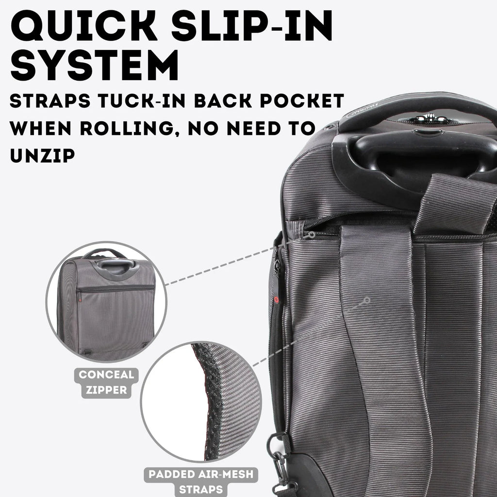 Business and J Bay Backpack Rolling for World Black Carry-on Travel Commute,