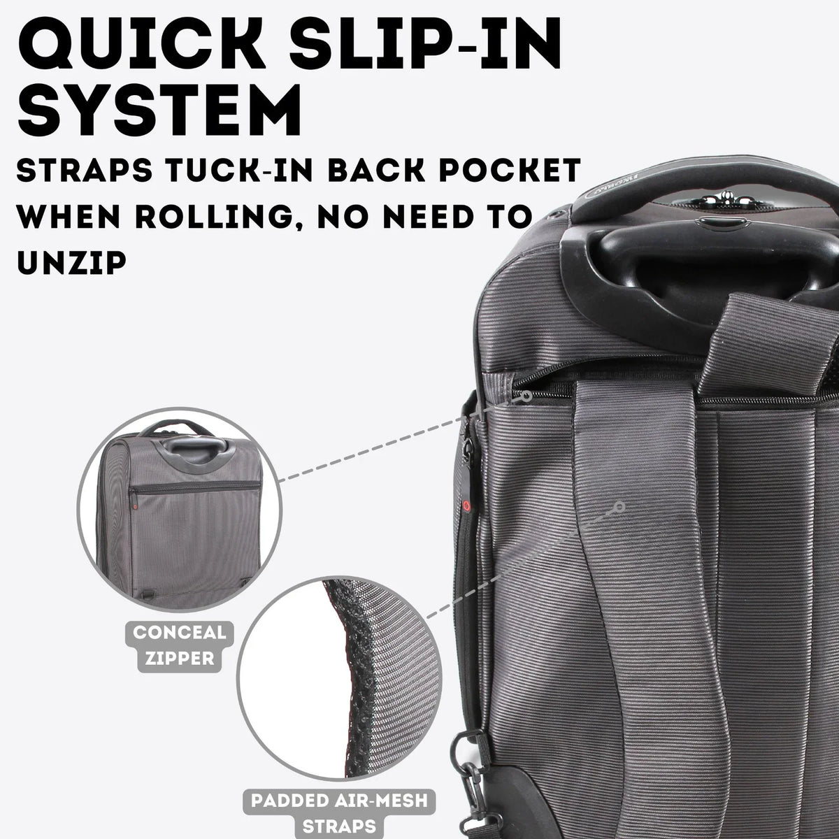 Business and J Bay Backpack Rolling for World Black Carry-on Travel Commute,