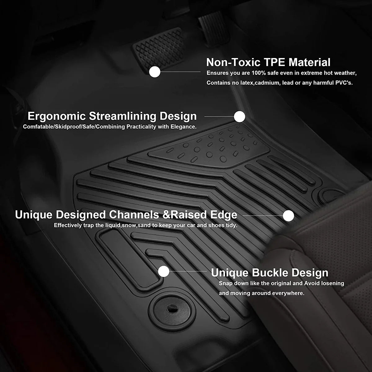 Floor 2020 Ram TPE Cab for 2021 Set Front 2024 Rear Ledkingdomus 2023 1500 All-Weather Mats 2022 Crew and Dodge 2019 Rubber