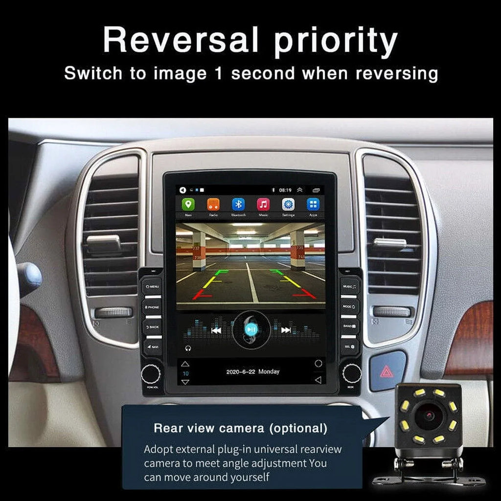 9.7" Screen FM Music GPS Touch Navigation Universal Bluetooth KingFurt Reversing Input Radio Camera Car Stereo