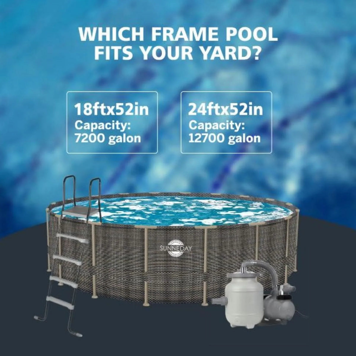 Rattan Sunneday 52 Pool Soft-Sided in. ft. 24 Oasis x Round
