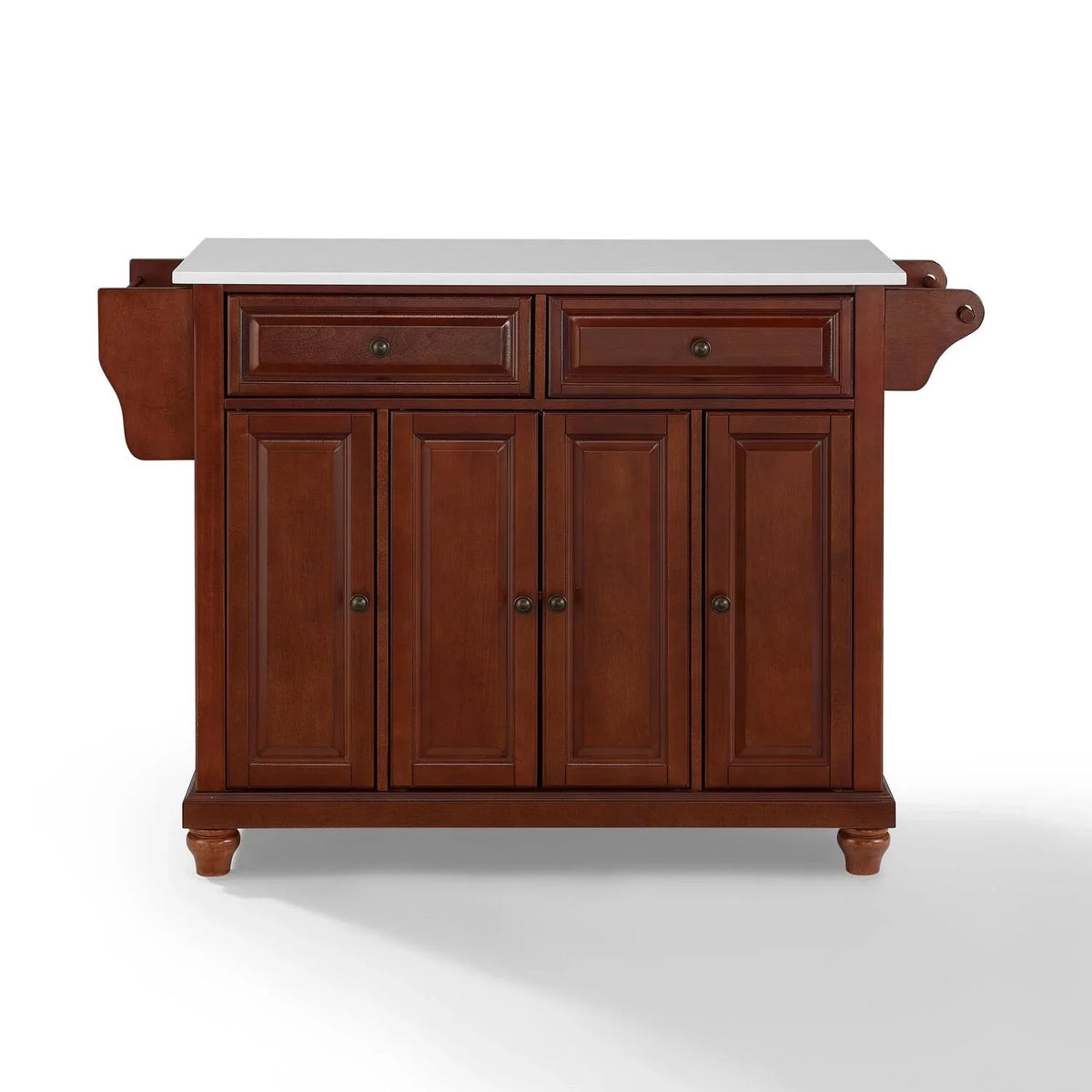 HomeStock Mahogany/White Full Beauty Kitchen Beachy Size Top Island/Cart Stone