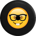 2019 with for Glasses Jeep Inch RV Camera Tire 2018 Wrangler Spare Text Backup Face Nerd Emoji JL Cover 33