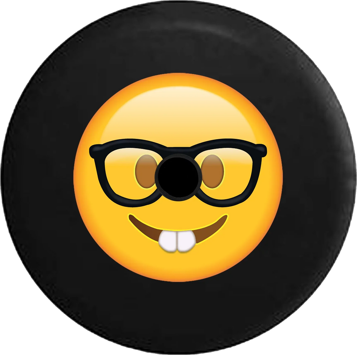 2019 with for Glasses Jeep Inch RV Camera Tire 2018 Wrangler Spare Text Backup Face Nerd Emoji JL Cover 33
