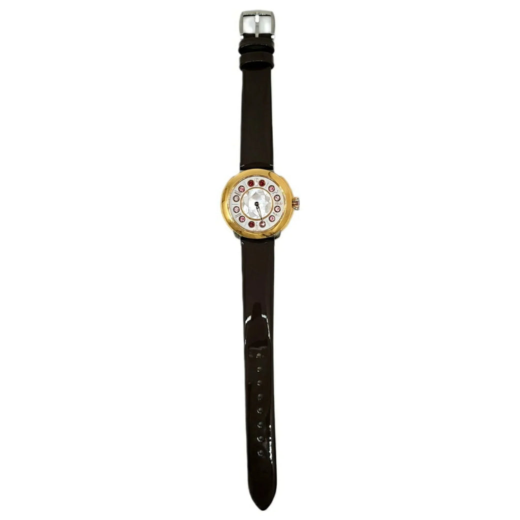 Shell Women's Black Colors 3 Spinel FENDI Watch Belt SS Fashionable (Like Shine Enamel Clock Topaz Eye Brown New) Quartz Fendi Pre-Owned