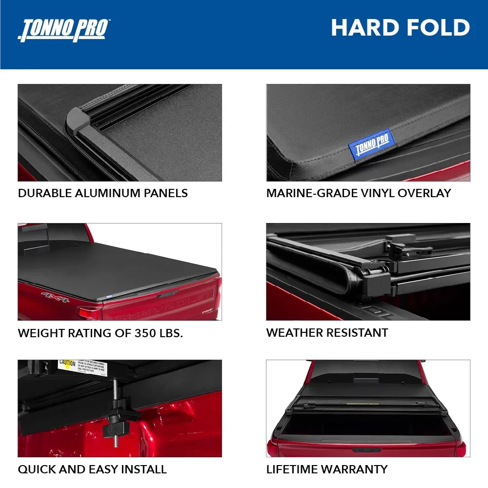 (81") Ford Folding Bed Cover Truck F-250/350 - Duty Fits Bed Hard Tonneau 9" Pro 2016 1999 Tonno | | Fold, 6' HF-366 Super Hard