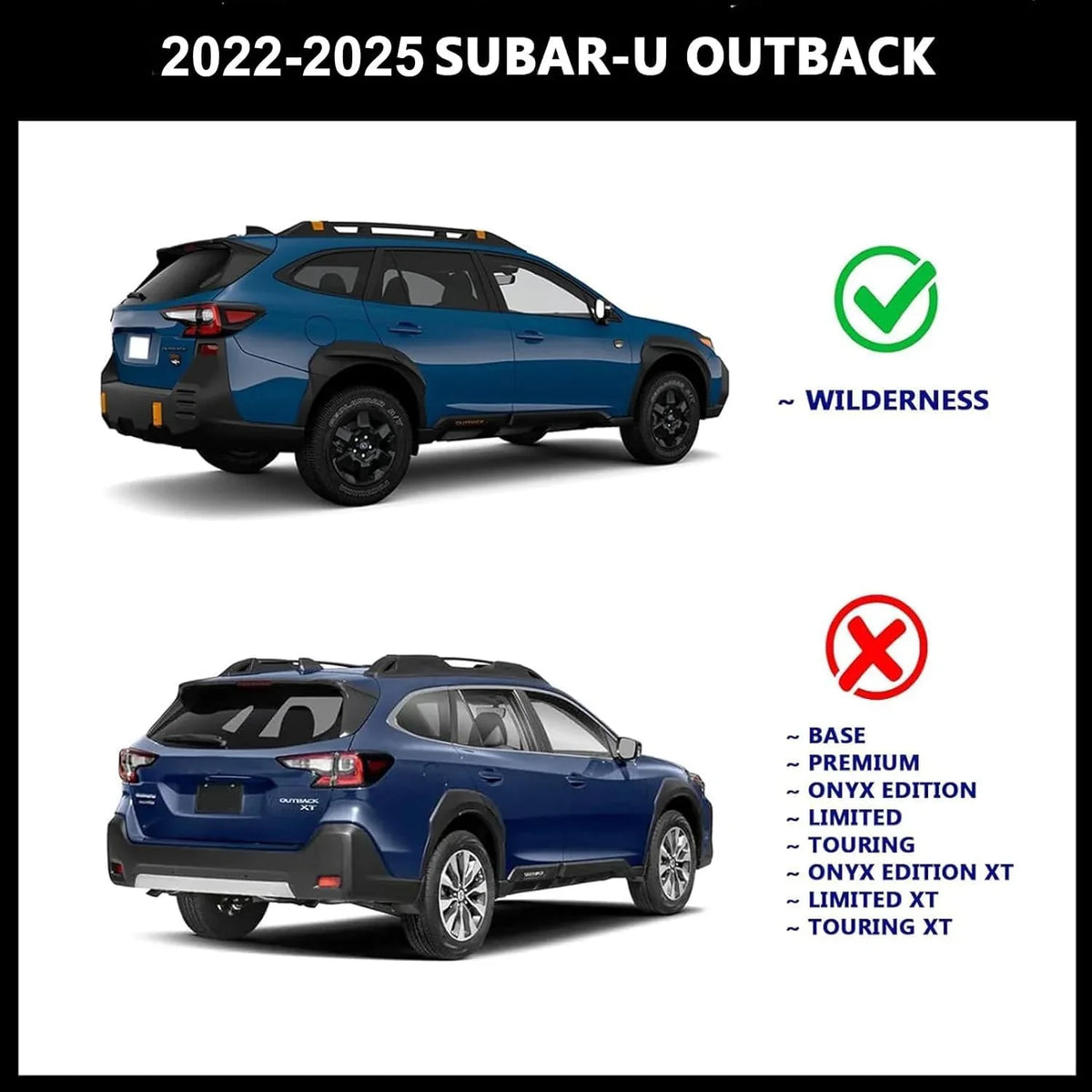 Raised Luggage, Cobra 2022-2024 Cargo Black – ROKIOTOEX Rails, Roof Subar-u Cross Bike Outback Carrier CJ4035 Rack Board, Bars Fit Side Rooftop Box Wilderness Crossbars for Ski for
