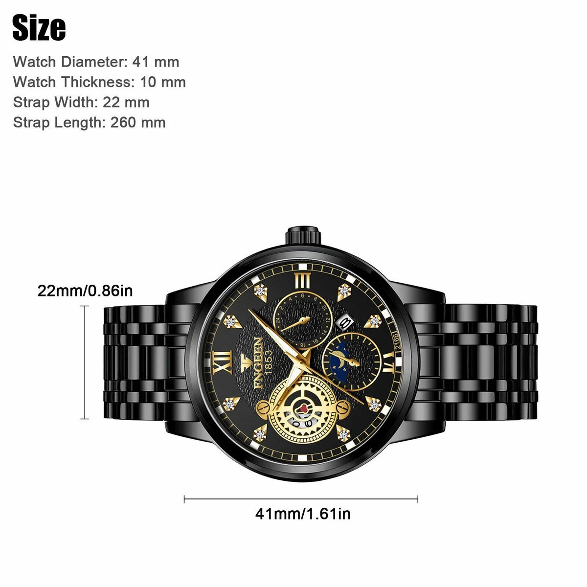 Luxury Wristwatch Classic Waterproof Quartz Men's Steel Stainless Watch Luminous