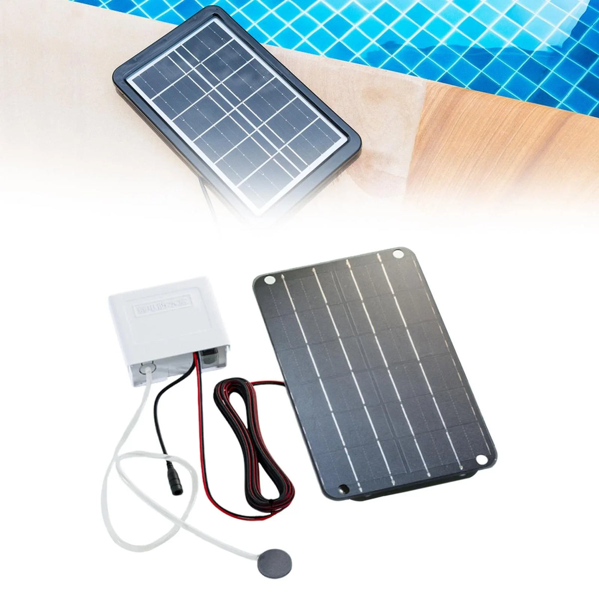 Air Powered Pump Pond Oxygenator Air Solar Pump,Aquarium Aerator Hydroponics Silent Pump Eco Solar Solar Pond for Friendly,6V simhoa