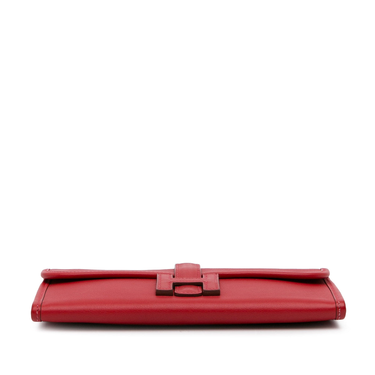 (Good) Pre-Owned Red Duo Jige Hermès Authenticated Calf Wallet Wallets Unisex Long Swift Leather