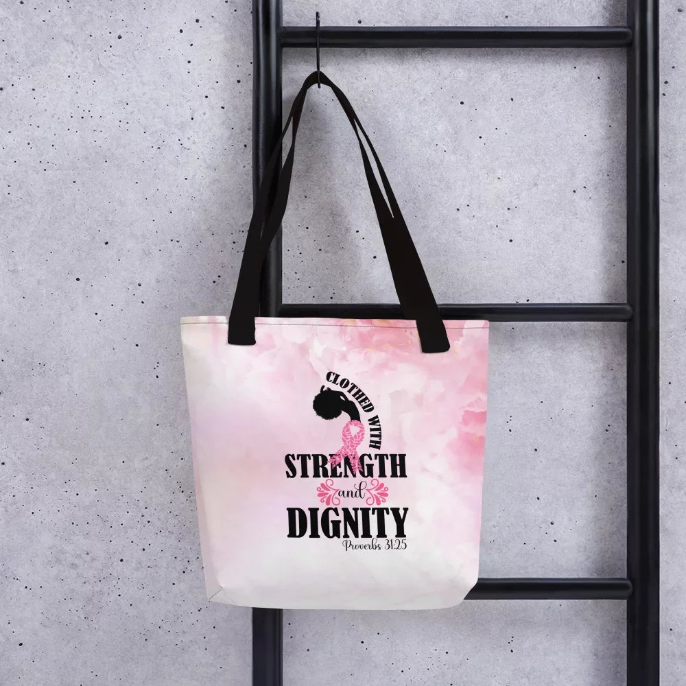 and with Tote Bag Dignity Clothed Strength