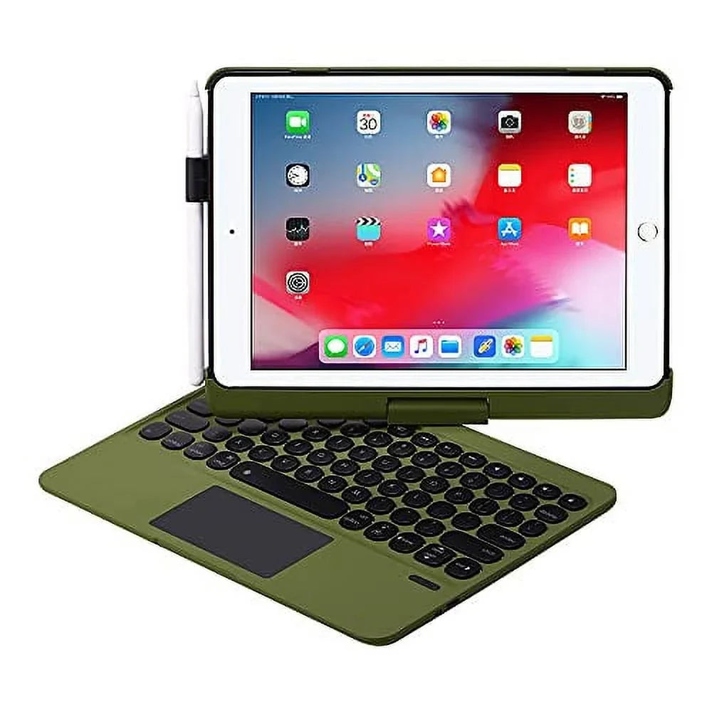 7th, Air Generation 10.5 Camo - 10.2 2020 - Case 2017 - 9th - Rotatable 10.5 for Wireless 2019, Keyboard Green 3 - - Air 9th iPad 360 iPad 2021 iPad 2019 Clickable Pro iPad Backlit Touchpad 8th