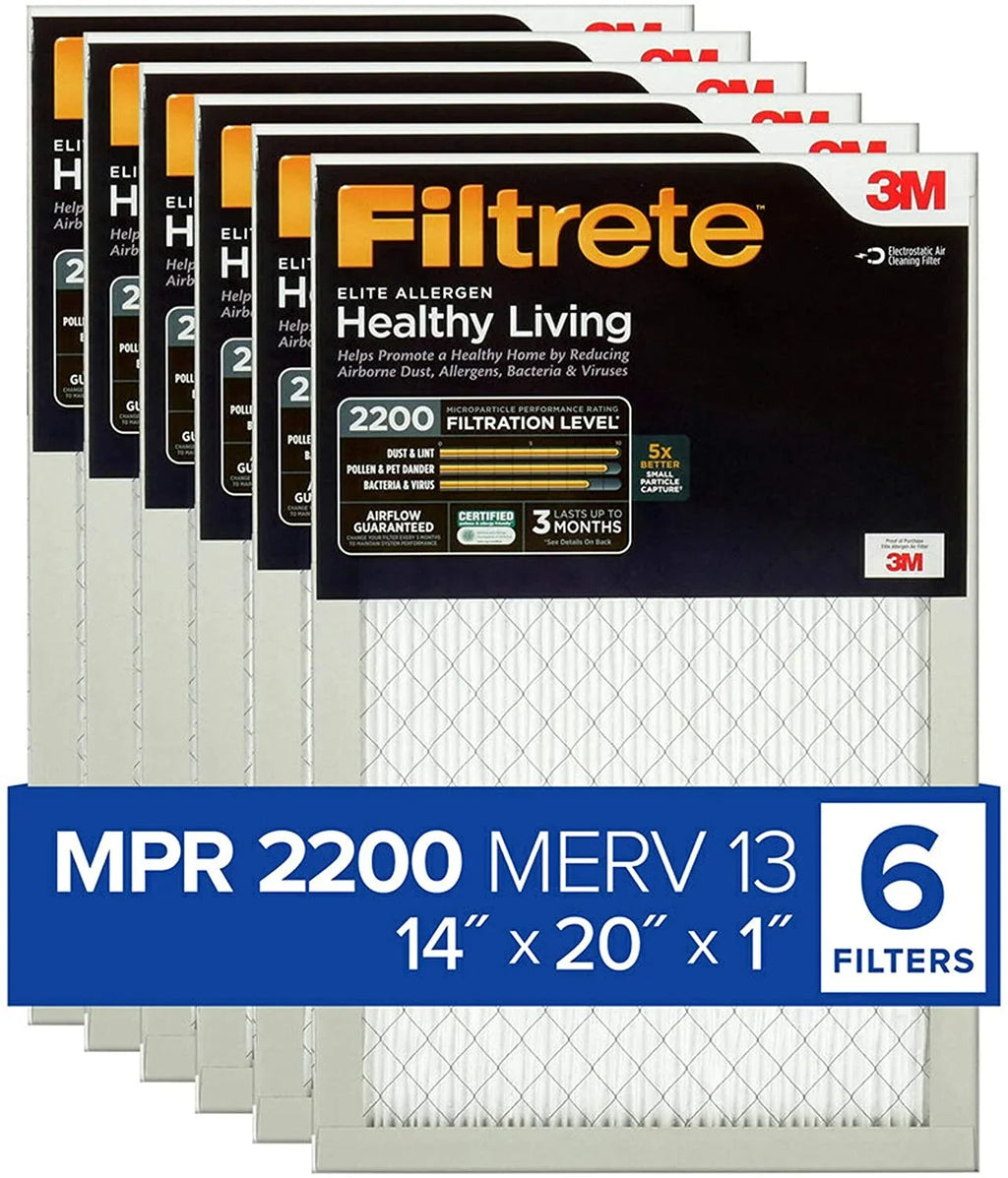 14x20x1, Healthy Living x Furnace 2200, AC Filter, 6-Pack 0.78) Filtrete dimensions Air MPR 19.81 13.81 Allergen, (exact Elite x