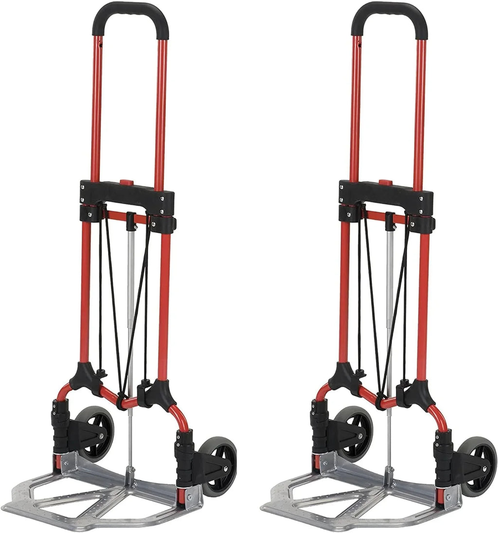 Truck Cart Personal W/Telescoping 160Lb Folding Capacity Luggage MCI Handle, Pack) Steel Hand Silver/Black (2