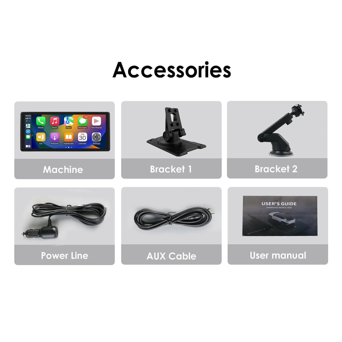 Head Android Adjustable Mirror Bluetooth FM Player GPS 10.26" Carplay Stereo 360° Auto Unit Radio Car Link Navigation Touchscreen
