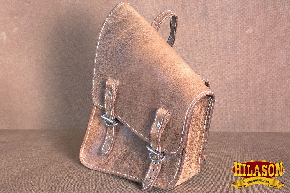 Motorcycle Bike Side Leather Saddle 89HS Rigid Softail Hilason Bag Right