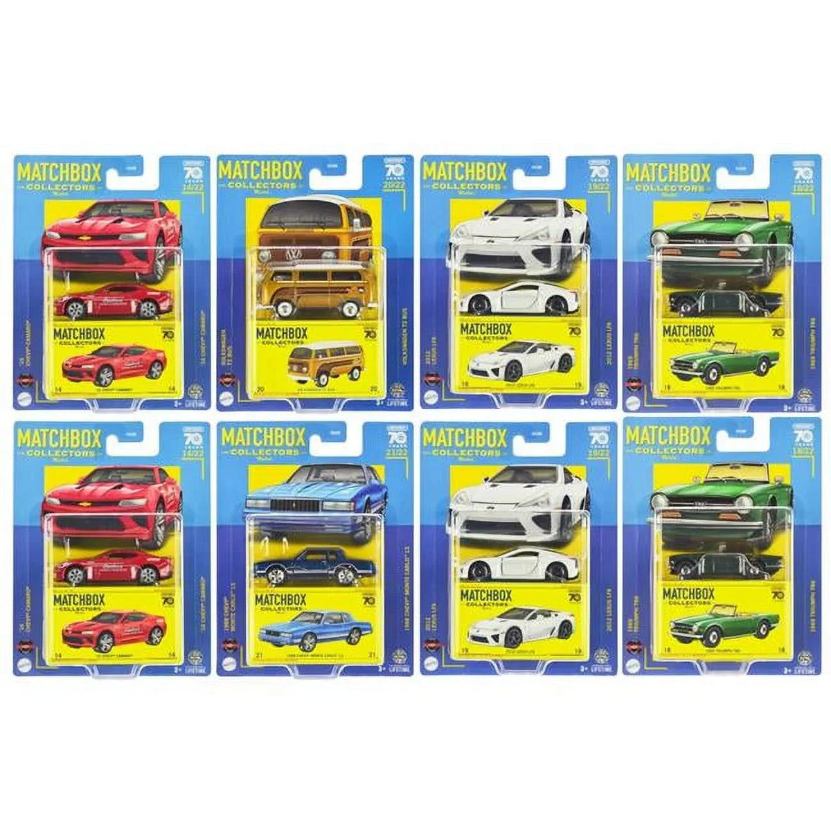 of 2023 Superfast Set U design 8 Assortment 70 Special Matchbox Car Piece Years Edition Collectors Diecast -