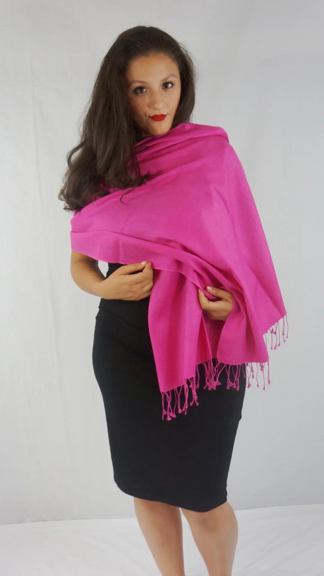(Hot Scarf/Wool/Silk Shawl) Regular Pink Shawl/Shawls/Scarf/Scarves/Wrap/Stole/Muffler/Cape/Ruana/Blanket/Throw/Pashmina Shawl/Cashmere